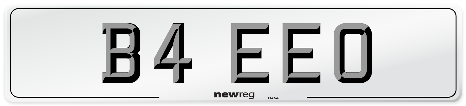 B4 EEO Number Plate from New Reg